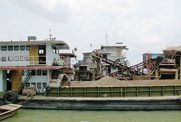 广西60-70吨/小时河卵石制砂船上加工生产线2
